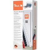 Peach Bürogeräte Accessori per la rilegatura, Pettine Nero, Nero, 95 fogli, A4, 1,2 cm, 100 pz