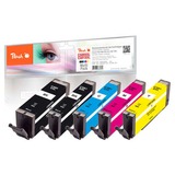 Peach PI100-396 cartuccia d'inchiostro 5 pz Compatibile Resa extra elevata (super) Nero, Ciano, Magenta, Nero per foto, Giallo Resa extra elevata (super), 23 ml, 12 ml, 600 pagine, 5 pz, Confezione multipla