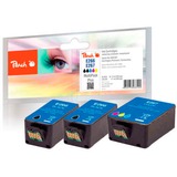 Peach PI200-587 cartuccia d'inchiostro 3 pz Nero, Ciano, Magenta, Giallo 9 ml, 11 ml, 250 pagine, 200 pagine, 3 pz, Confezione multipla
