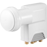 goobay SAT Universal Quattro 0.1dB convertitori abbassatore di frequenza Low Noise Block (LNB) 10,6 - 12,75 GHz Bianco bianco/grigio, F, 200 mA, 4 cm, 61 mm, 133,9 mm, 131,1 mm