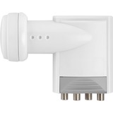 goobay SAT Universal Quattro 0.1dB convertitori abbassatore di frequenza Low Noise Block (LNB) 10,6 - 12,75 GHz Bianco bianco/grigio, F, 200 mA, 4 cm, 61 mm, 133,9 mm, 131,1 mm