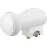 goobay SAT Universal Twin 0.1dB convertitori abbassatore di frequenza Low Noise Block (LNB) 10,6 - 12,75 GHz Bianco bianco/grigio, F, 200 mA, 4 cm, 60,5 mm, 107,2 mm, 129,1 mm