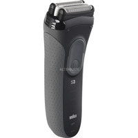 Braun Serie 3 3000S Rasoio Grigio Nero/grigio, Rasoio, Grigio, Carica, CA/Batteria, Batteria integrata, 30 min