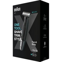 Braun Series XT5 Regolabarba Uomo, Rasoio Elettrico Barba, Kit Depilazione, Lama Duratura, XT5100 Nero/Argento, Rasoio Elettrico Barba, Kit Depilazione, Lama Duratura, XT5100, Bagnato e secco, Batteria, Nero