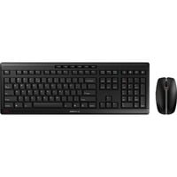CHERRY Stream Desktop Recharge tastiera Mouse incluso Universale RF Wireless QWERTY Inglese Nero, Set desktop Nero, Full-size (100%), Wireless, RF Wireless, QWERTY, Nero, Mouse incluso