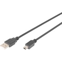 Digitus Cavo USB 2.0, connettore USB-A > connettore mini USB Nero
