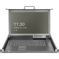 Digitus Console KVM LCD HD modulare con TFT 17" 16 porte VGA, Switch KVM Nero