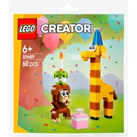 LEGO Creator Animali della festa di compleanno, Giochi di costruzione Set da costruzione, 6 anno/i, Plastica, 60 pz, 44 g