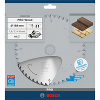 Bosch 2 608 837 699 lama circolare 18,4 cm 1 pz, Lama per sega Punta a carburo di tungsteno (TCT), In legno duro, Legno dolce, 18,4 cm, 1,6 cm, 1,1 mm, 7900 Giri/min