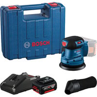 Bosch Levigatrice rotorbitale a batteria GEX 185-LI Professional, 18 Volt, Levigatrice orbitale casuale blu/Nero