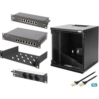 Digitus Set di rete 254 mm (10") - 6U, 312 x 300 mm (L x P), IT armadio Nero