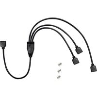Inter-Tech 88885466 cavo di alimentazione interno 0,48 m, Cavo a Y Nero, 0,48 m, 4 piedini, 4 piedini, Nero, 30 g, 1 pz