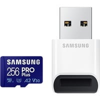 Samsung PRO Plus microSD Memory Card 256GB (2023), USB Card Reader incluso, Scheda di memoria USB Card Reader incluso, 256 GB, MicroSDXC, Classe 10, UHS-I, 180 MB/s, 130 MB/s