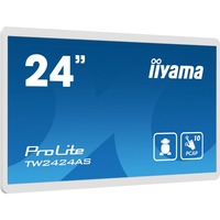 iiyama TW2424AS-W1 Monitor PC 60,5 cm (23.8") 1920 x 1080 Pixel 4K Ultra HD Touch screen Nero, Public Display bianco, 60,5 cm (23.8"), 1920 x 1080 Pixel, 4K Ultra HD, 14 ms, Nero
