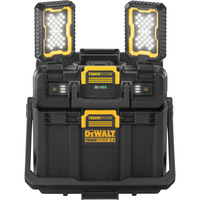 DEWALT Cassetta per attrezzi ToughSystem con luci, Cassetta portautensili Nero/Giallo