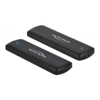 DeLOCK 42633 contenitore di unità di archiviazione Box esterno SSD Nero M.2, Disk enclosure Nero, Box esterno SSD, M.2, PCI Express, SATA, 10 Gbit/s, Collegamento del dispositivo USB, Nero