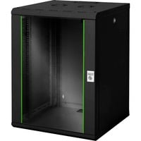 Digitus Alloggiamento a parete serie Unique - 600x600 mm (L x P), IT armadio Nero, Da parete, 16U, 100 kg, Lucchetti, Nero