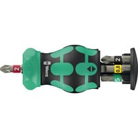 Wera Kraftform Kompakt Stubby Magazin RA 2, Set di bit Nero/Verde
