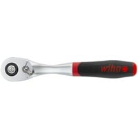 Wiha Cricchetto reversibile 1/4", pulsante e blocco a sfera, Pistola Nero/Rosso