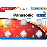 Panasonic CR2025 P 6-BL Panasonic Batteria monouso Litio Batteria monouso, CR2025, Litio, 3 V, 6 pz, 140 mAh