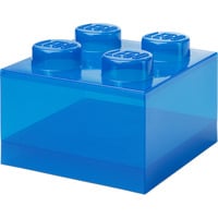 Room Copenhagen LEGO Storage Brick 4 Top Lid Glitter, Scatola di immagazzinaggio blu/trasparente