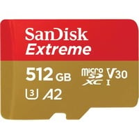 SanDisk Extreme 512 GB MicroSDHC UHS-I Classe 10 512 GB, MicroSDHC, Classe 10, UHS-I, 190 MB/s, 130 MB/s