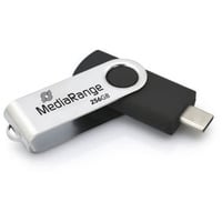 MediaRange USB Type-C 256 GB, Chiavetta USB Nero/Argento