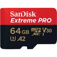 SanDisk Extreme PRO 64 GB MicroSDXC UHS-I Classe 10 64 GB, MicroSDXC, Classe 10, UHS-I, 200 MB/s, 140 MB/s