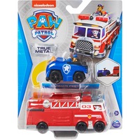 Image of PAW Patrol, Camion dei Pompieri e auto della polizia di Chase in metallo, veicoli die-cast in scala 1:55, giocattoli per bambini dai 3 anni in su