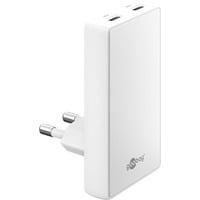 goobay Caricatore rapido doppio USB-C PD GaN 90° 65 W, Caricabatterie bianco