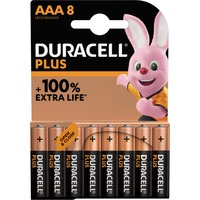 Duracell Plus 100 AAA B8 x10, Batteria Batteria monouso, Mini Stilo AAA, Alcalino, 1,5 V, 8 pz, Beige, Nero