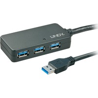 Lindy 43159 hub di interfaccia USB 3.2 Gen 1 (3.1 Gen 1) Type-A 5000 Mbit/s Nero Nero, USB 3.2 Gen 1 (3.1 Gen 1) Type-A, USB 3.2 Gen 1 (3.1 Gen 1) Type-A, 5000 Mbit/s, Nero, Plastica, Cavo tondo