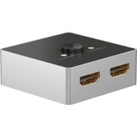 goobay Switch HDMI manuale 2 a 1 (4K @ 60Hz) Nero/Argento