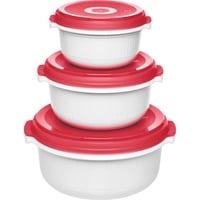 Emsa 518999 recipiente per cibo Rosso, Bianco 3 pz, Casella bianco/Rosso, Rosso, Bianco, Plastica, Germania, 135 mm, 245 mm, 310 mm