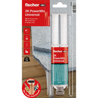 fischer GOW 2K PowerMix Colla Universale Resistente 29 g, Adesivo trasparente