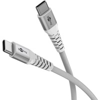 goobay Cavo tessile USB 2.0 supersoft, connettore USB-C > connettore USB-C bianco