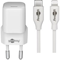 goobay Set di ricarica Apple Lightning / USB-C PD 30 Watt, Caricabatterie bianco
