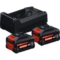 Bosch Set di avviamento EXPERT 2x EXBA 18V-55 + caricabatterie a doppia tensione GAL 12V/18V-80 Nero