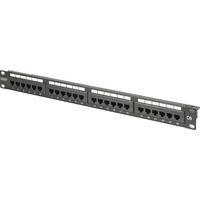 Digitus Pannello patch CAT 6, classe E, 24 porte, Patch Panel Nero