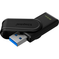 Kingston DataTraveler 64GB Portable USB 3.2 Gen 1 Exodia S (Nero/Nero), Chiavetta USB Nero, 64 GB, USB tipo A, 3.2 Gen 1 (3.1 Gen 1), Girevole, 8,32 g, Nero