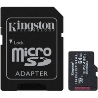 Kingston Scheda microSDXC Industriale 64GB C10 A1 pSLC + Adattatore SD, Scheda di memoria Nero, 64 GB, MicroSDXC, Classe 10, UHS-I, 100 MB/s, 80 MB/s