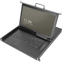 Digitus Console KVM LCD HD modulare con TFT 17" 8 porte VGA, Switch KVM Nero