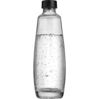 SodaStream Bottiglia di vetro DUO, 1 litro, confezione da 2, Brocca trasparente/Nero