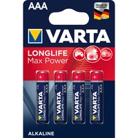 Image of Longlife Max Power, Batteria Alcalina, AAA, Micro, LR03, 1.5V, Blister da 4, Made in Germany