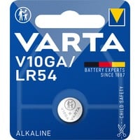 Varta ALKALINE V10GA, LR54 (Batteria Speciale, 1.5V ) Blister da 1 LR54 (Batteria Speciale, 1.5V ) Blister da 1, Batteria monouso, LR54, Alcalino, 1,5 V, 1 pz, Metallico