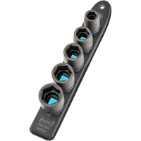 Hazet SmartRail 1/2" set di inserti per avvitatore a percussione e macchina, esagonale, 5 pezzi, chiave combinata   Nero