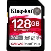 Kingston Canvas React Plus 128 GB SD UHS-II Classe 10, Scheda di memoria Nero, 128 GB, SD, Classe 10, UHS-II, 300 MB/s, 260 MB/s