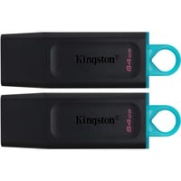 Kingston DTX/64GB-2P, Chiavetta USB Nero/Turchese
