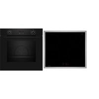 Neff BX46PIB0 set di elettrodomestici da cucina Piano cottura a induzione Forno elettrico, Set forno Nero/in acciaio inox, Piano cottura a induzione, 4 Fornello(i), Vetro-ceramica, Nero, Touch, 58,3 cm