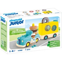 PLAYMOBIL Junior: Camion pazzo dei donut con funzione di impilamento e ordinamento, Giochi di costruzione 
